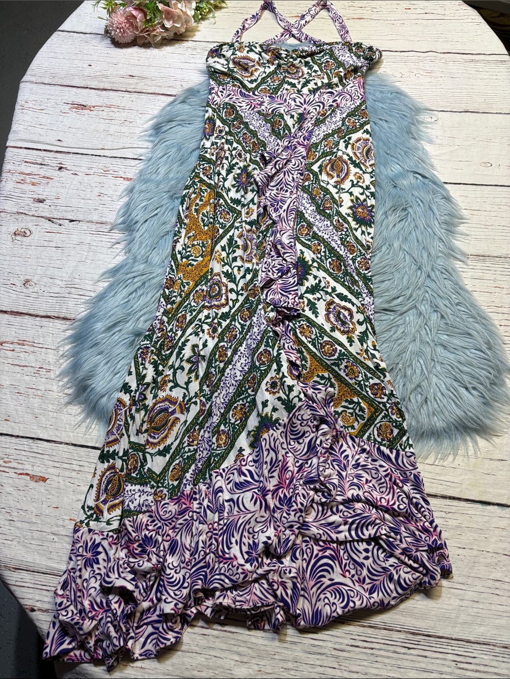 Anthropologie Maeve Gabriela Paisley Floral Maxi Dress sz M